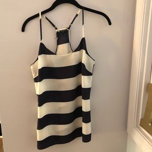 J. Crew Navy and Cream Striped Shell
